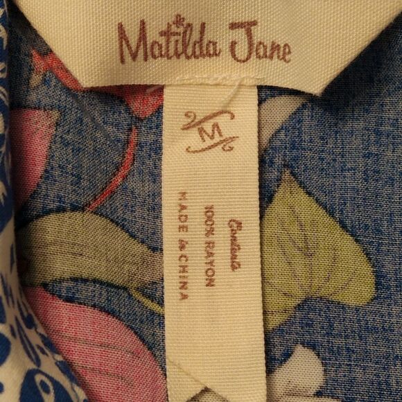 Matilda Jane Perfectly Polished Dress Blue Size Medium Summer Sundress Vacation - Picture 8 of 8